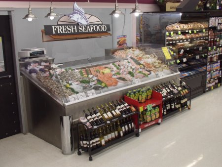 SeafoodCasesOnline.com - FSC12061 2 End Merchandising Wings and Air Overflow Refrigeration System