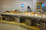 SeafoodCasesOnline.com - FSCN144-P-HS-W Angled Seafood Case Lineup with Pedestals