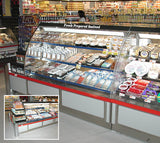 IMDR7268 6’ Island Multi-Deck Refrigerated Grab & Go Seafood Merchandiser with Optional Clear and Mirrored End Panels