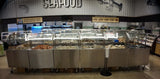 MIC3625-WSKT Flexible Lineup - Mobile Iced Seafood Merchandising Tables with Sneezeguards